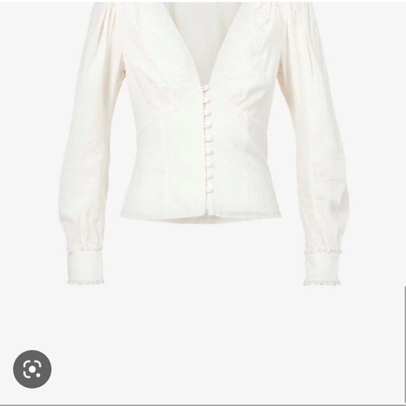 REFORMATION Lawrence Organic Cotton Blouse size 8 - Picture 5 of 14